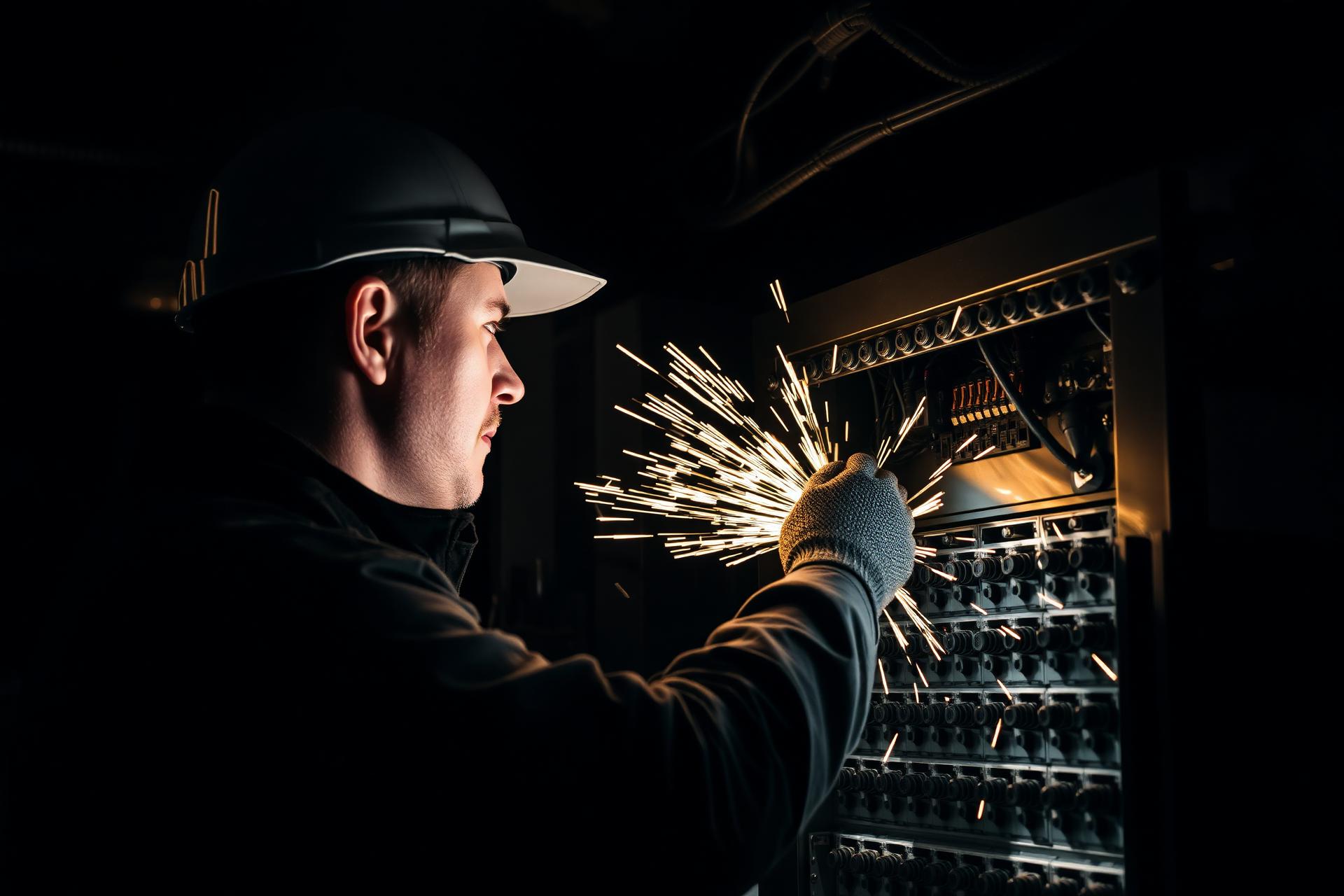 Elektriker bei der Arbeit